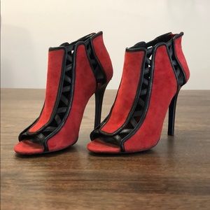 Rebecca Minkoff Red Suede Heels 7M - Barely Worn